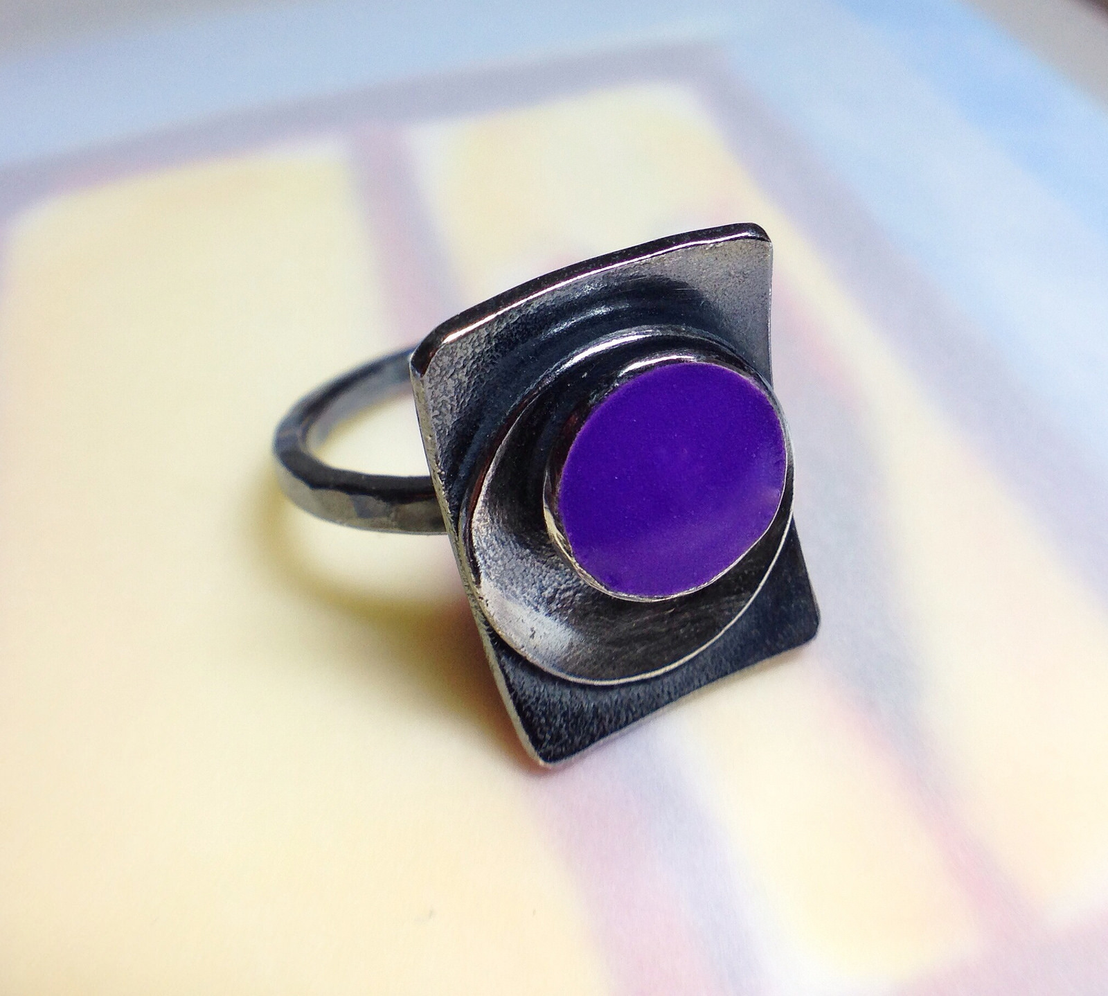 sterling silver ring with resin