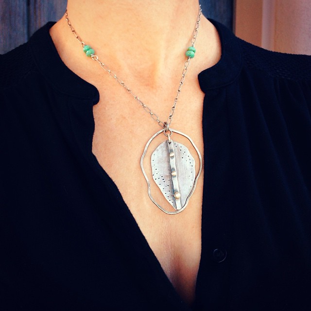 Sterling silver leaf necklace