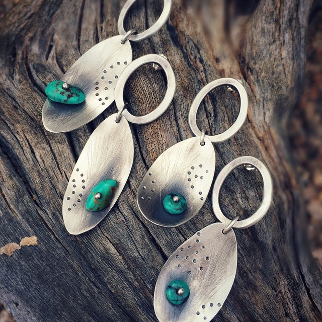 sterling silver earrings with Kingman turquoise